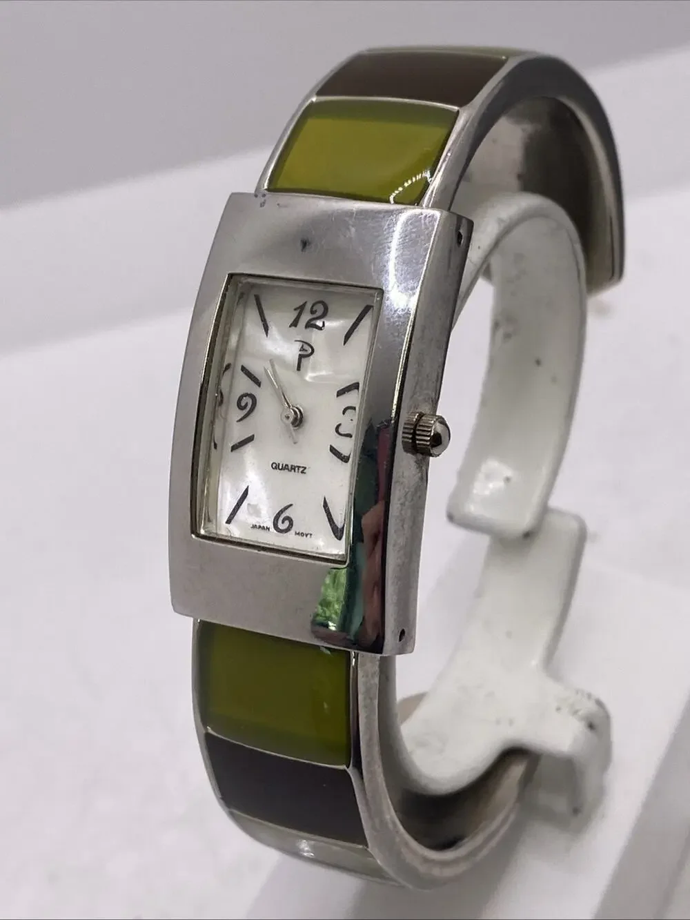 Womens Colorful Cuff Bangle Watch Works New Battery